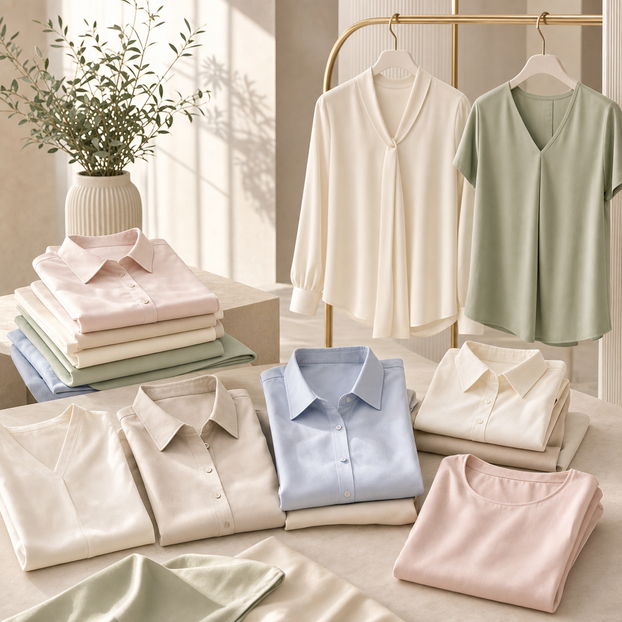 AllAtAttire tops and shirts arranged for a buyer-ready brand snapshot